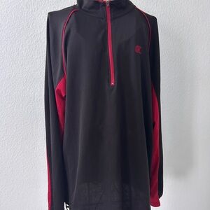 Black and Red Quarter-Zip Pullover